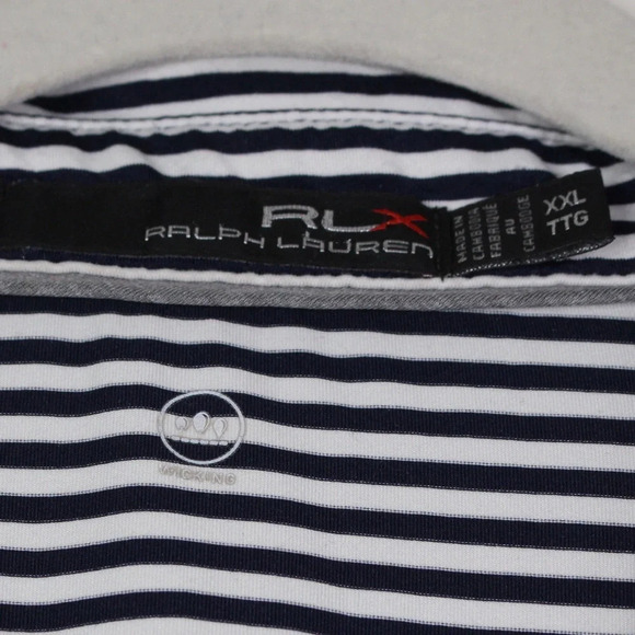 RLX Ralph Lauren Polo - Size XXL Blue White Stripped - Picture 3 of 5